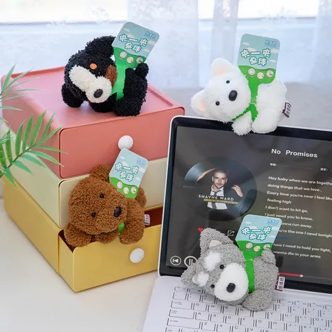 Cute Plush Puppy Dog Keychain Pendant Cartoon Stuffed Animal Doll Bag Decor Gift For Women Kids Polyester Soft Toy