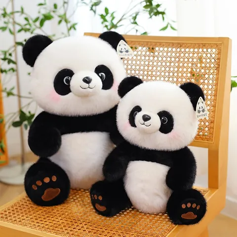 Simulation Panda Plush Toy Black And White Stuffed Animal Soft Giant Panda Doll Home Decor Gift For Kids Girls