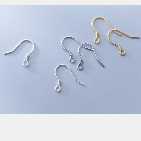 925 Sterlingsilber Ohrhaken Fischhaken Drähte Mit Spirale Vergoldet Versilbert Schmuckzubehör Für DIY Ohrringe Damen Accessoires