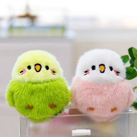 Cute Plush Bird Keychain Stuffed Animal Parrot Pendant Soft Doll Stress Relief Toy For Bag Decoration Gift For Kids Girls