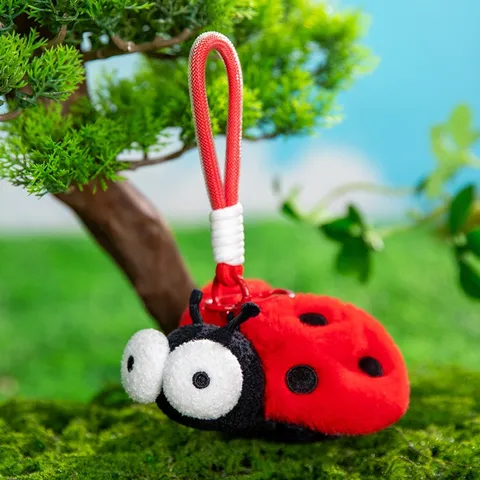Cartoon Insect Plush Keychain Pendant Cute Moth Firefly Ladybug Ant Mantis Mosquito Soft Stuffed Toy For Kids Bag Decor