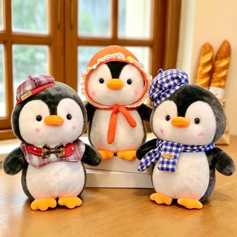 Niedliches Pinguin Plüschtier Mit Hut Und Schal Weiches Kuscheltier Große Pinguin Umarmungskissen Geburtstagsgeschenk