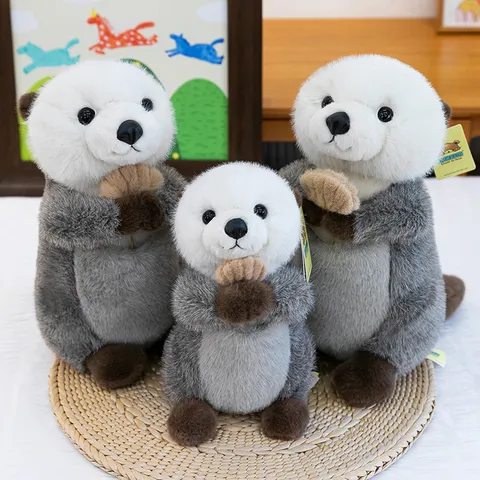 Cute Magnetic Sea Otter Plush Toy Soft Polyester Stuffed Animal Home Decor Fridge Magnet Warm Sea Otter Doll Gift For Kids
