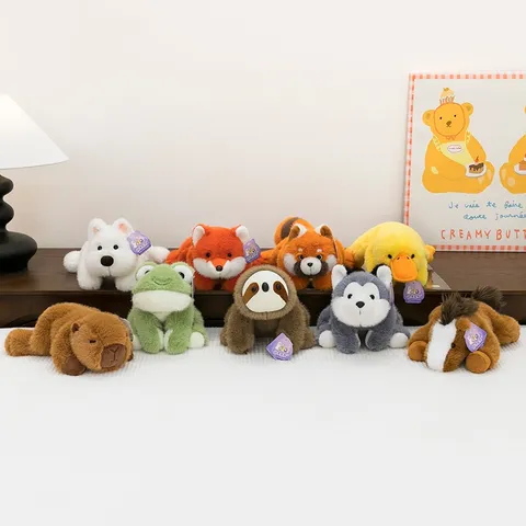 Cute Animal Plush Toy Soft Stuffed Sloth Capybara Husky Fox Red Panda Doll For Kids Sleep Companion Home Decor Gift