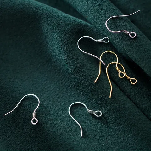 925 Sterlingsilber Ohrhaken Fischhaken Drähte Mit Spirale Vergoldet Versilbert Schmuckzubehör Für DIY Ohrringe Damen Accessoires