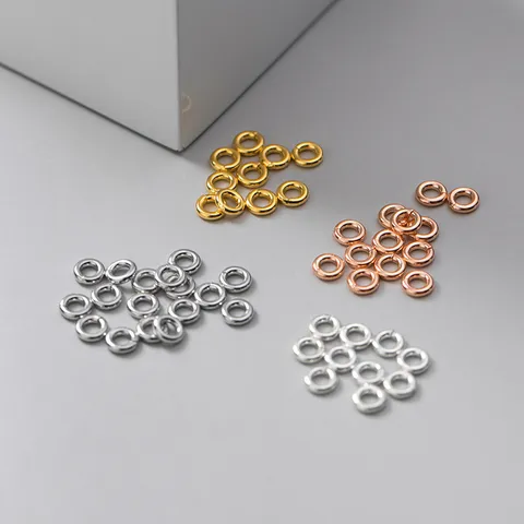 925 Sterling Silver Open Closed Jump Rings Electroplated Gold Silver Rose Gold Round Wire Connecting Loops For DIY Jewelry Making Accessories Repair Components
