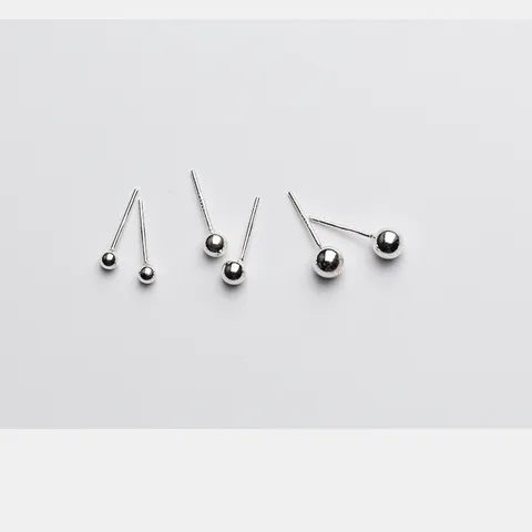 Minimalistisch 925 Sterling Zilveren Bal Oorknopjes Gladde Matte Afwerking Ronde Kraal Stift Oorbel Onderdelen Voor DIY Sieraden Maken Vrouwen Mannen Zilveren Accessoires