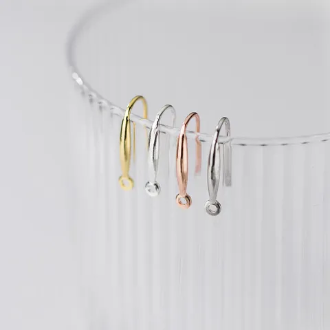 Crochets d'Oreilles en Argent Sterling 925 Accessoires de Bijouterie pour DIY Fait Main Électroplaqués Or Or Rose Argent