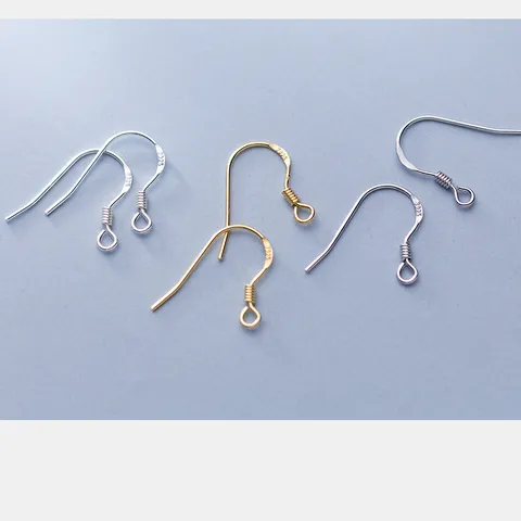 925 Sterling Silber Ohrhaken Flache Französische Ohrdrähte Mit S925 Stempel Gold Silber Roségold DIY Schmuckherstellung Zubehör