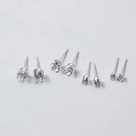 S925 Sterlingsilber Sechs-Krallen Ohrstecker Zubehör DIY Schlicht Silber Krone Ohrring Pfosten Einstellungen Für Schmuckherstellung