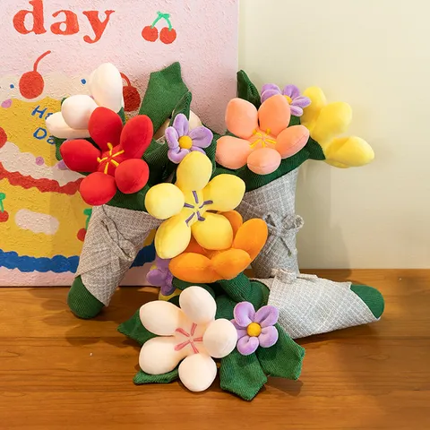 Kreativer Plüsch Tulpenstrauß Stofftier Handgemachte Pflanze Eintopf Puppe Für Abschluss Valentinstag Geburtstag Geschenk