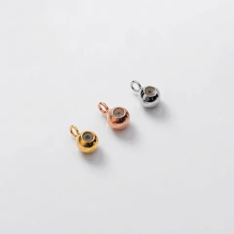 925 Sterling Silver Adjustable Positioning Bead With Loop Silicone Stopper DIY Jewelry Findings Accessories For Necklace Bracelet