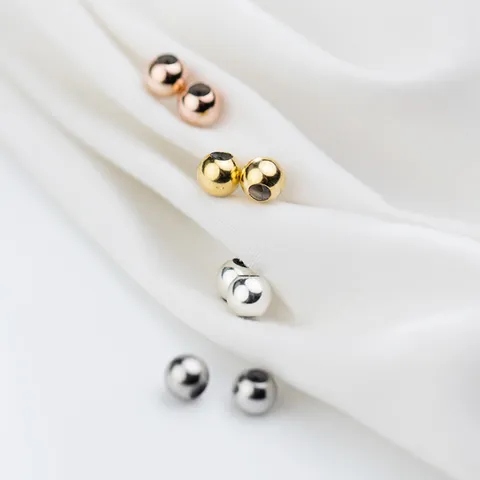 S925 Sterling Silver Adjustable Slider Beads With Silicone Core Non-Slip Round Positioning Spacer Beads DIY Jewelry Making Accessories