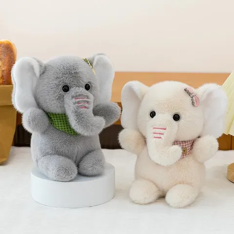 Cute Animal Plush Toy Penguin Elephant Fox With Scarf Soft Stuffed Accompanying Doll Stress Relief Plushies For Kids Birthday Gift