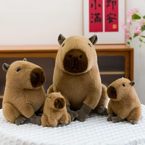 Peluche de Carpincho Suave Animal de Peluche Llavero Muñeco de Capibara Realista Colgante Para Niños Regalo Cumpleaños