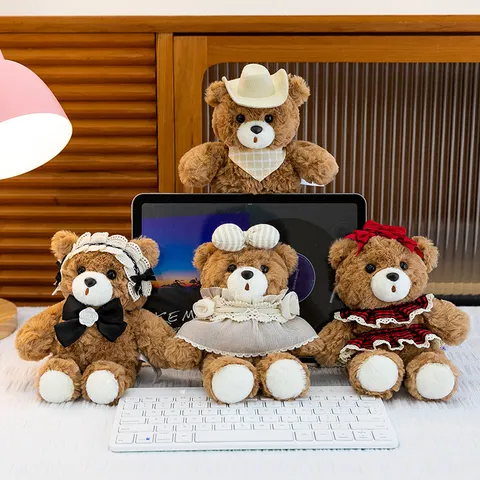 Schokoladen Teddybär Plüschtier Matcha Duftend Stabile Sitzende Mini Tierpuppe Büro Schreibtisch Dekor Geschenk Für Kinder