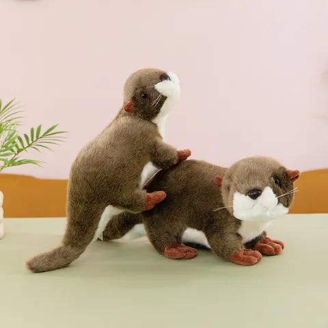 Realistic Sea Otter Plush Toy Soft Stuffed Animal Otter Doll Pillow For Children Office Decor Birthday Gift