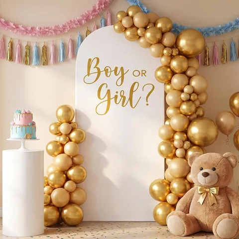 Gender Reveal Arched Backdrop Cover Boy Or Girl Party Banner Decoration Elastic Polyester Arch Wall Fabric Photography Props