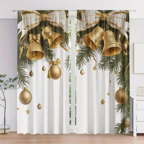 Weihnachten Festlicher Bedruckter Polyester Vorhang Mit Weihnachtsmann Elch Lebkuchenmann Stanzfrei Haus Wohnzimmer Urlaub Deko Vorhänge