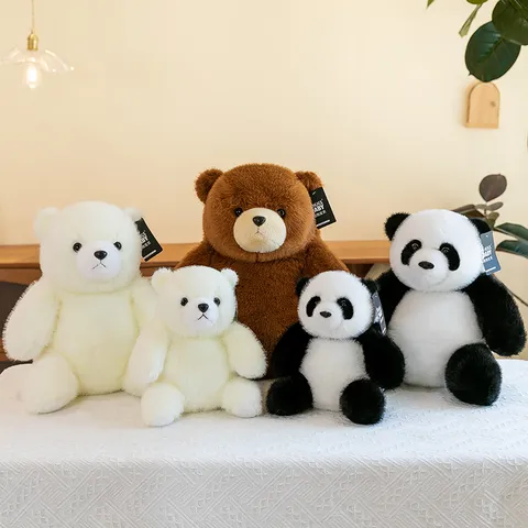 Lazy Series Polar Bear Brown Bear Giant Panda Plush Toy Soft Stuffed Animal Doll Children Companion Gift Home Decoration