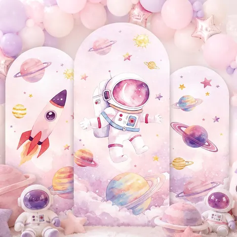 Elastic Polyester Arch Backdrop Cover Set Cartoon Printed U-Shaped Arch Background Decor Banner For Kids Birthday Party Baby Shower Celebration