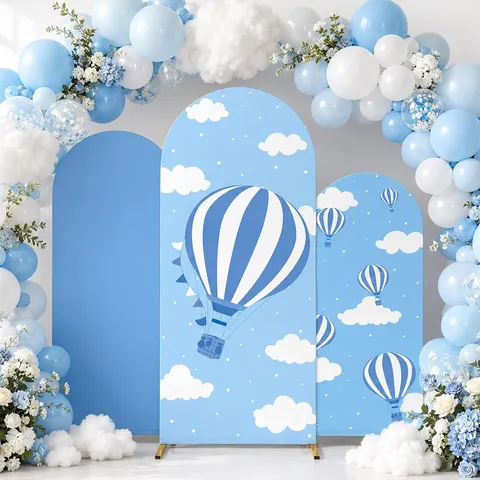 Elastic Polyester Arch Backdrop Cover Set Cartoon Printed U-Shaped Arch Background Decor Banner For Kids Birthday Party Baby Shower Celebration