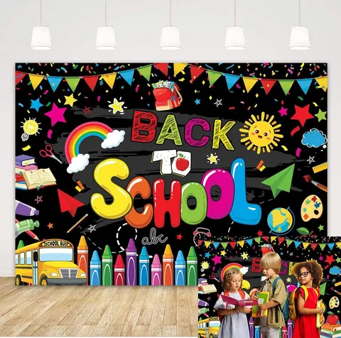 Welkom Terug naar School Banner Achtergrond Kleuterschool Afstuderen Feest Decoratie Polyester Hangende Fotografie Achtergrond Poster