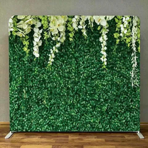 Support de Fond d'Écran en Tissu Tendu Cadre en Alliage d'Aluminium Mur de Fleurs Imprimé Arrière-Plan pour Mariage Anniversaire Fête Support Photo