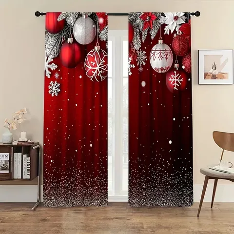 Weihnachten Festlicher Bedruckter Polyester Vorhang Mit Weihnachtsmann Elch Lebkuchenmann Stanzfrei Haus Wohnzimmer Urlaub Deko Vorhänge