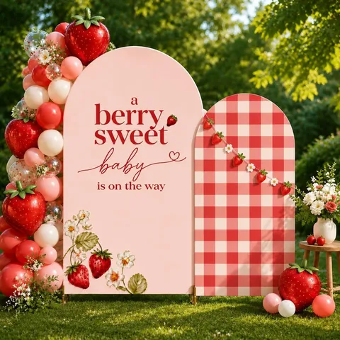 Set di Coperture per Sfondo ad Arco in Poliestere per Decorazione Festa Baby Shower Gender Reveal Sfondo ad Arco con Scritte a Fumetti