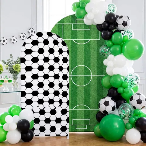 Bogen Hintergrund Abdeckung Set Fußball Thema Elastischer Stoff Foto Hintergrund Dekoration Für Geburtstag Party Sport Event