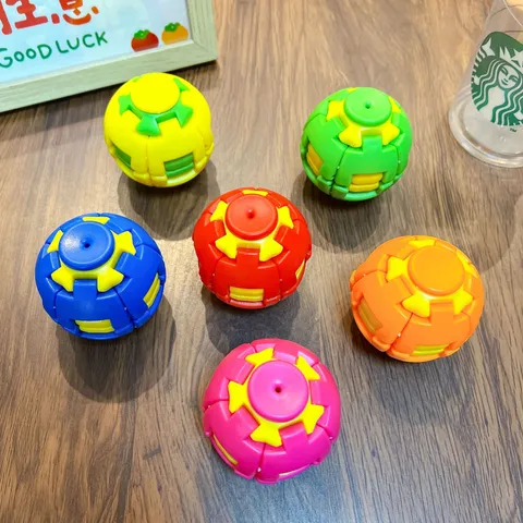 3D Stress Relief Spiral Fidget Gear Ball Toy ABS Plastic Rotating Pressing Mechanical Toy For Kids Adults Office Sensory Toy Gift