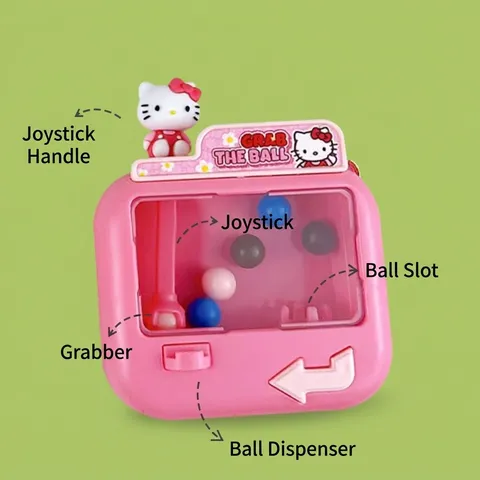 Mini Claw Machine Toy Keychain Cartoon Stress Relief Pendant For School Bag Backpack Hanging Decor Cute Game Machine Ornament Gift