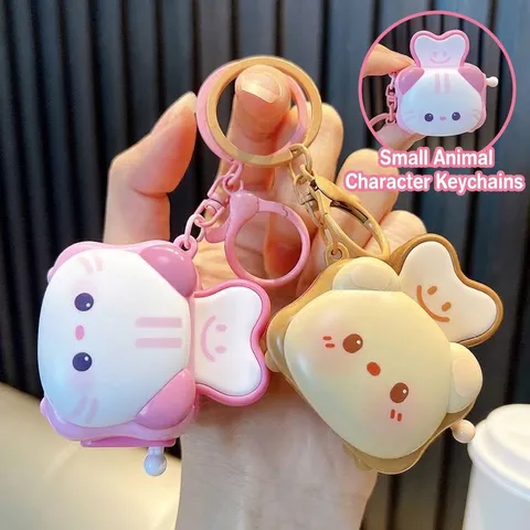 Mini Dibujos Animados Animal Tostada Máquina de Pan Llavero Alivio del Estrés Pop Up Squishy Juguete para Mochila Adorno Regalo Accesorios Plástico