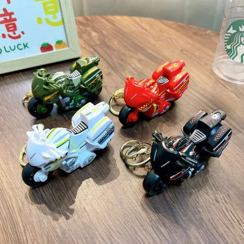 Cool Pull-Back Motorcycle Model Keychain Creative Mini Police SWAT Rescue Vehicle Key Ring Toy Gift For Backpack Car Decoration