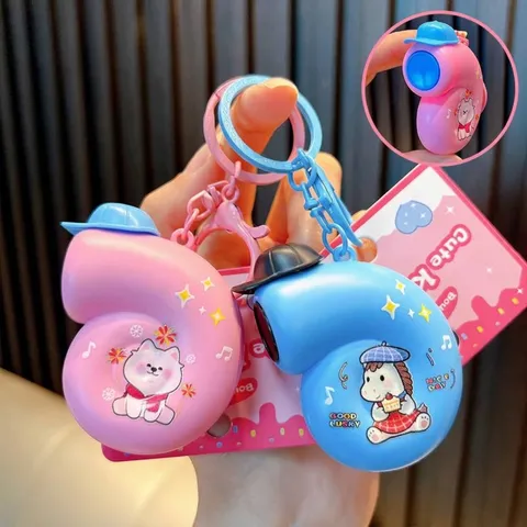 Musical Snail Keychain Stress Relief Toy Cartoon Conch Bag Pendant Key Ring For Students Kids Bag Hanging Decor Gift