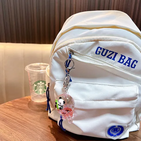 Cartoon Panda Treibsand Schlüsselanhänger Flüssigöl Acryl Schlüsselring Für Rucksack Anhänger Geburtstag Geschenk Kinder Damen Schmuck