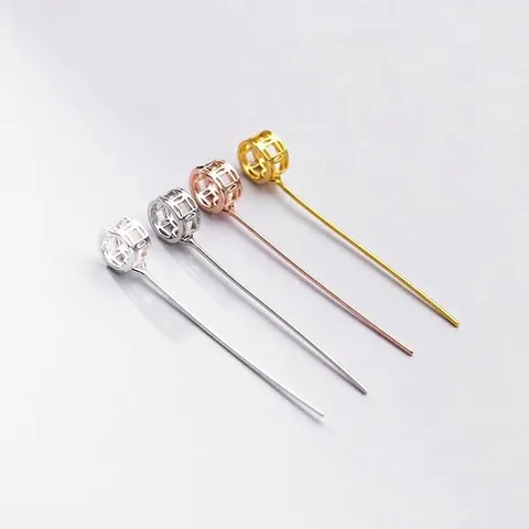 S925 Sterling Silver DIY Pendant Clasp Connector With Pin For Emerald Crystal Peace Buckle Jewelry Making Findings Plated Gold Rose Gold Silver
