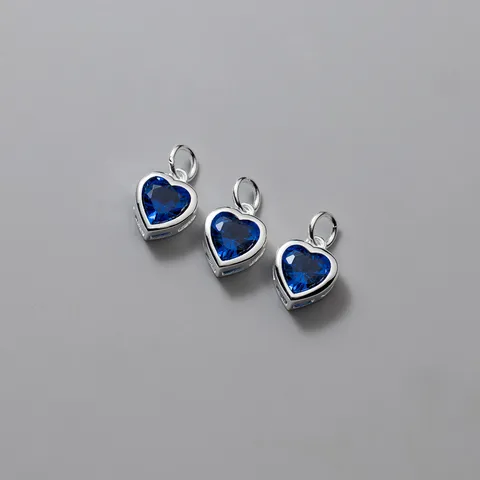 Ciondolo a Cuore in Argento Sterling 925 Con Zirconia Colorata Ciondolo Solo per Fai Da Te Gioielli Creazione Bracciale Collana Gioielli da Donna