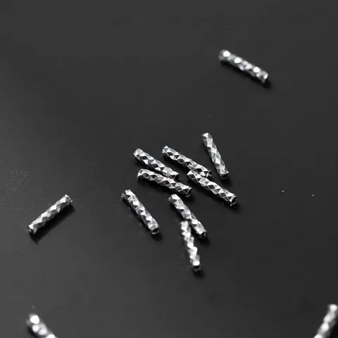 925 Sterling Silver Diamond Cut Tube Spacer Beads Straight Tube Beads For Jewelry Making DIY Bracelet Material Accessory