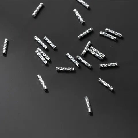 925 Sterling Silver Diamond Cut Tube Spacer Beads Straight Tube Beads For Jewelry Making DIY Bracelet Material Accessory