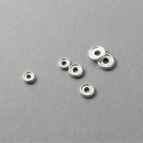 Perles Intercalaires en Argent Sterling 925 Rondelles en Argent Unies Joints Pour DIY Bracelet Collier Accessoires De Bijoux