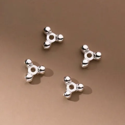 Perles d'Espacement Triangulaires en Argent Sterling 925 Polies Pour Création de Bijoux DIY Bracelet Collier Accessoire