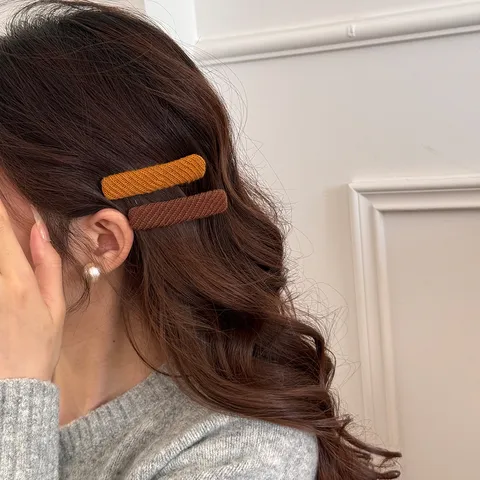 Fermagli per Capelli BB in Stile Coreano Rettangolari in Tessuto Diagonale Spugna Fermagli Laterali Carini Donna Bambini Accessori per Capelli