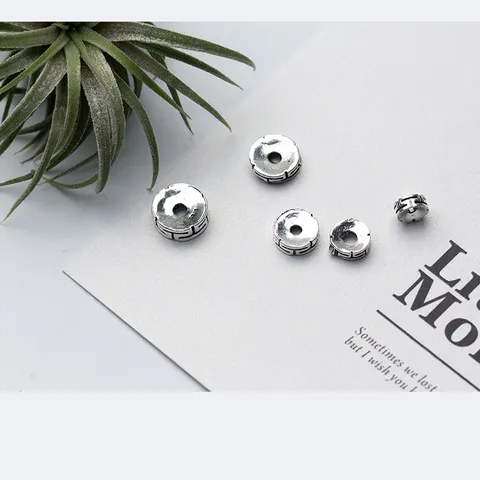 Perline Distanziatrici in Argento Sterling 925 Motivo della Pace Argento Thai Retrò Perline a Greca Fai da Te Accessori per Gioielli