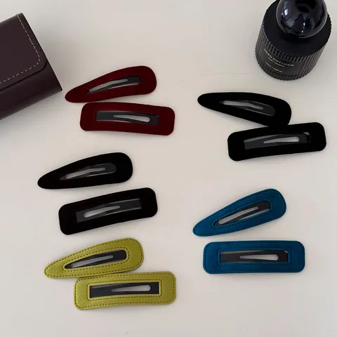 Barrettes à Cheveux BB en Velours Géométrique Coréen pour Femmes Élégantes Épingles à Cheveux de Côté Automne Hiver Accessoires Cheveux