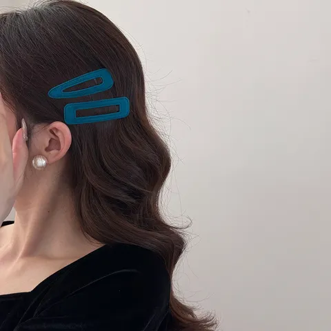 Barrettes à Cheveux BB en Velours Géométrique Coréen pour Femmes Élégantes Épingles à Cheveux de Côté Automne Hiver Accessoires Cheveux