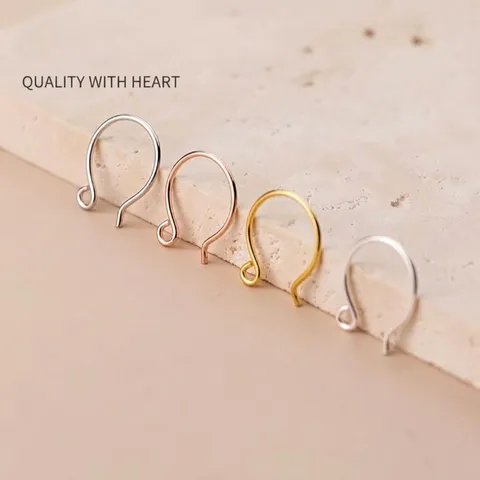 Crochets d'Oreilles en Argent Sterling 925 Fournitures Fabrication Bijoux DIY Accessoires Plaqués Or Argent Forme en U