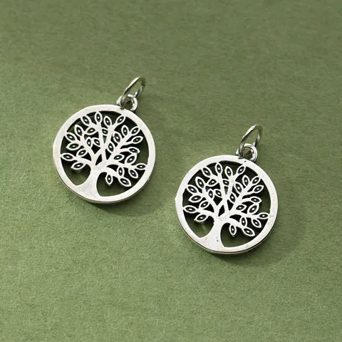 925 Sterling Silver Tree Of Life Pendant Charm Hollow Round Plate Handmade DIY Jewelry Accessories For Necklace Bracelet Pendant