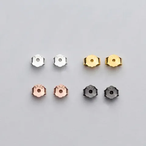 925 Sterling Silver Earring Backs Silicone Wrapped Butterfly Bullet Safety Earring Stoppers For DIY Jewelry Making Accessories